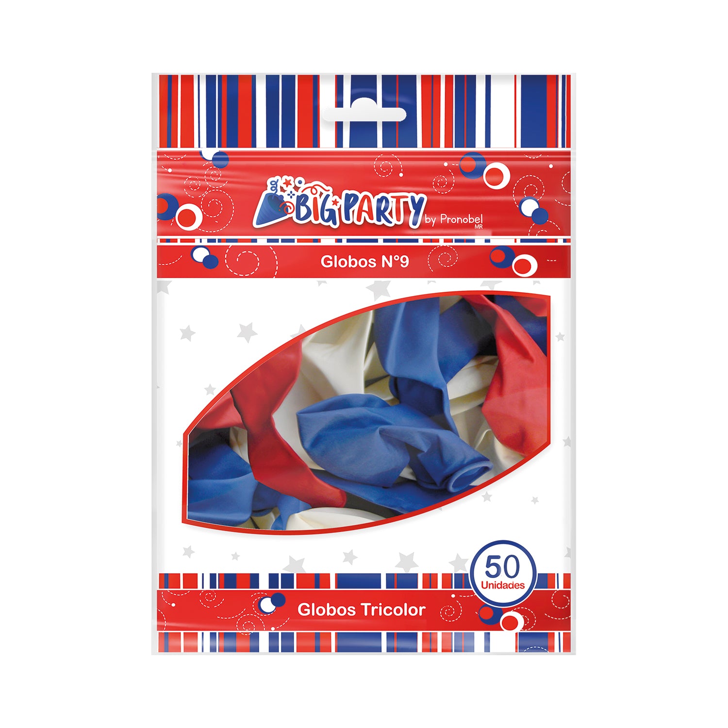 Set 50 Globos N° 9 Tricolor | Big Party